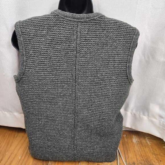 Loden Plankl Wool Cableknit Dark Green Sweater Vest Cardigan Sweater EU Size 42 - Picture 2 of 12